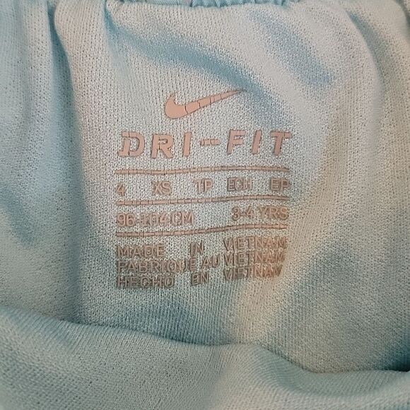 NIKE DRI-FIT 2-IN-1 LIGHT BLUE AND CORAL RUNNING SHIRTS, SIZE 4 - Picture 2 of 5
